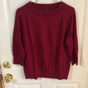 Talbots dark red 3/4 length scoop neck sweater